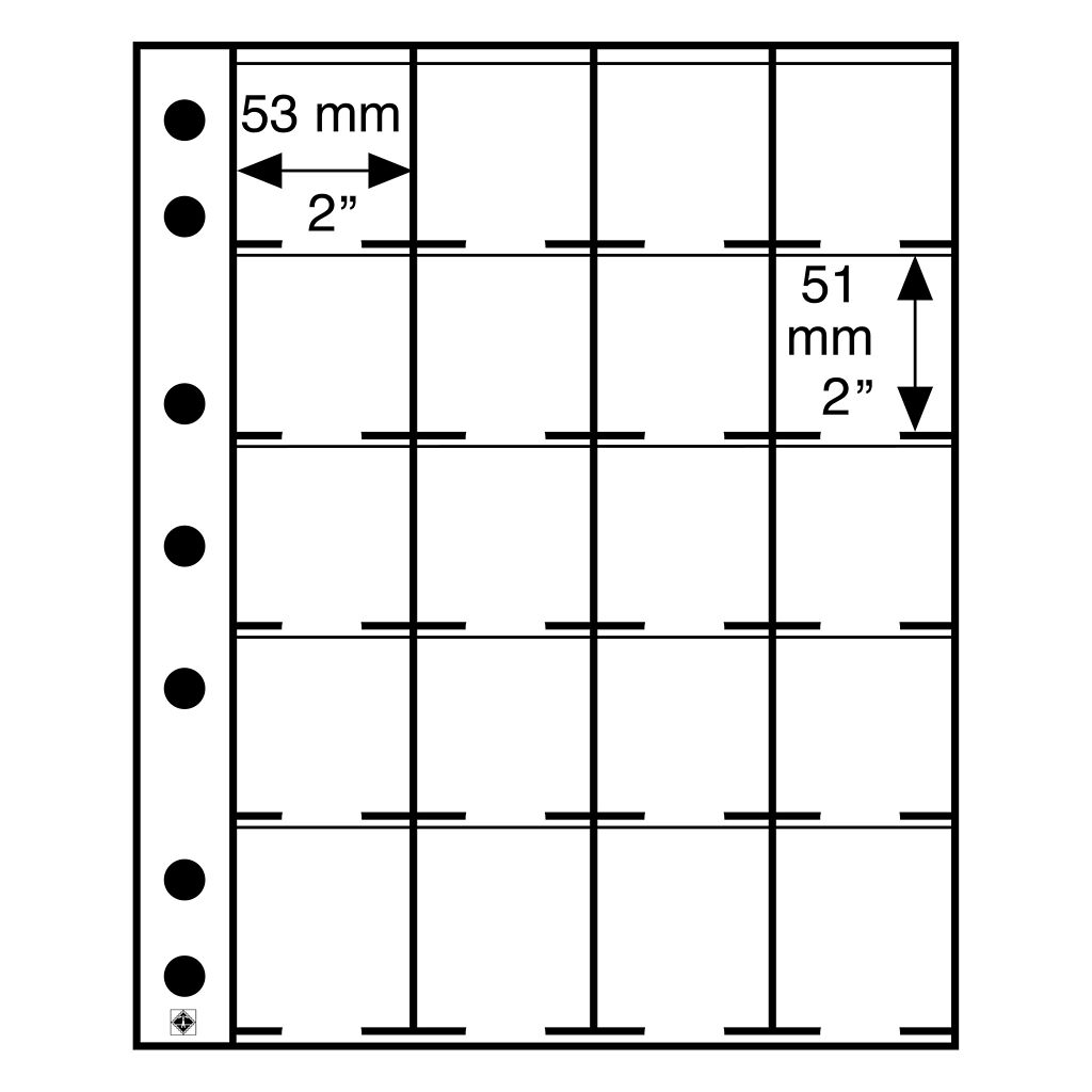 Stock pages GRANDE, with 20 spaces for coin Holders